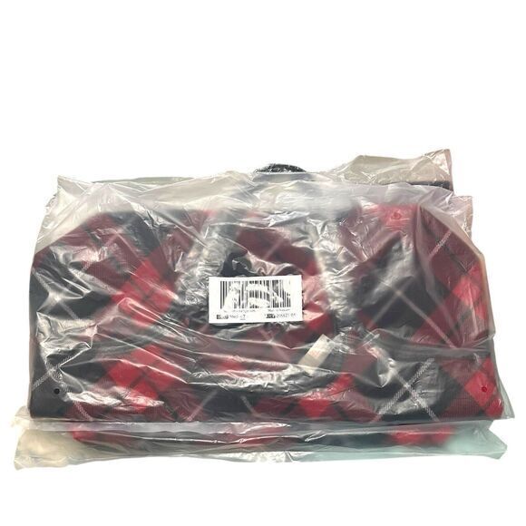 Victoria's Secret Plaid Tote Bag NWT Sherpa VS Logo, Weekender, red black tartan - Picture 12 of 12